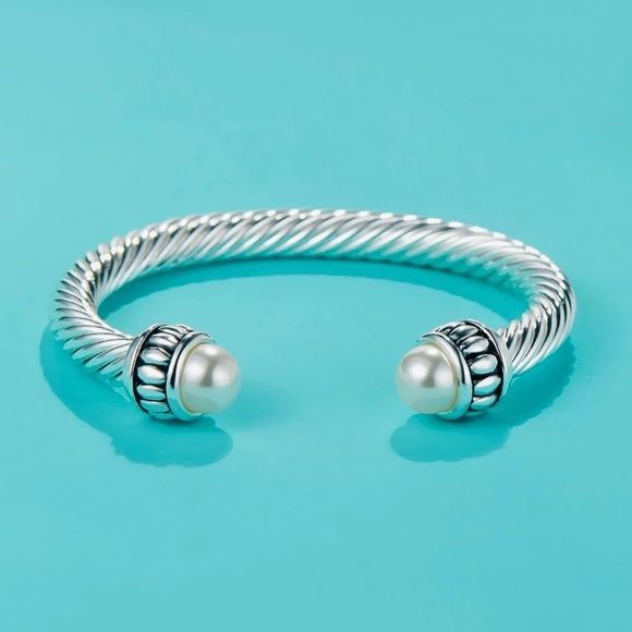 Pearl Cuff Bangle Bracelet - Picture 1 of 4